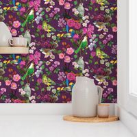 Birds and Blooms Chinoiserie {Plum}