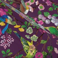 Birds and Blooms Chinoiserie {Plum}