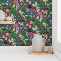 Birds and Blooms Chinoiserie {Grey Moss}