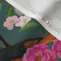 Birds and Blooms Chinoiserie {Grey Moss}