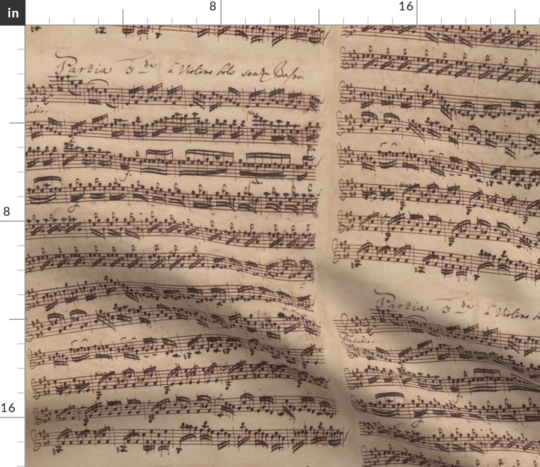 Bach's handwritten sheet music - Preludio - BWV1006