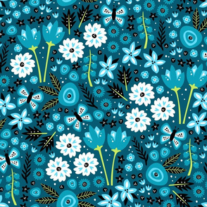 Spring Garden (Dark Blue)