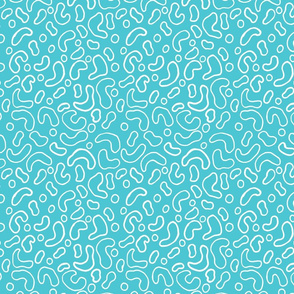 Teal and White Squiggles