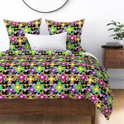  Bright multi-colored floral pattern 