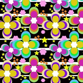  Bright multi-colored floral pattern 