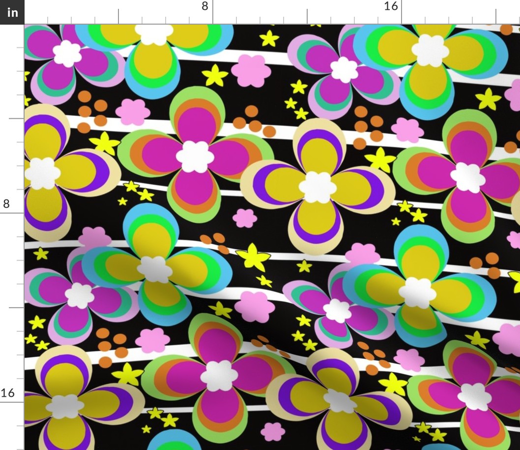  Bright multi-colored floral pattern 