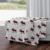 6" quilt block - Moose - buffalo plaid 