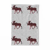 9" quilt block - Moose - buffalo plaid 