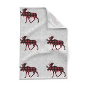 9" quilt block - Moose - buffalo plaid 