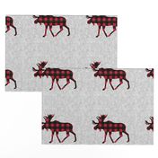 9" quilt block - Moose - buffalo plaid 