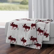 9" quilt block - Moose - buffalo plaid 