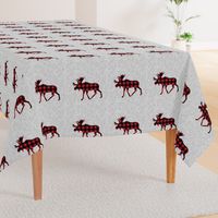 9" quilt block - Moose - buffalo plaid 