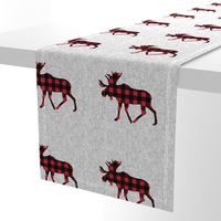 9" quilt block - Moose - buffalo plaid 