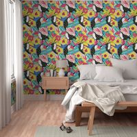 Toucan floral pattern