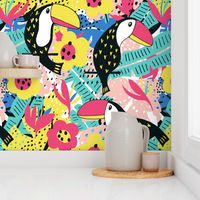 Toucan floral pattern