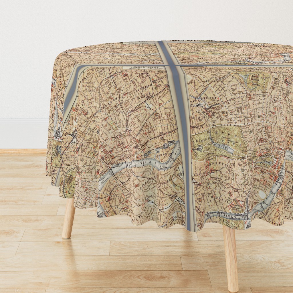 London vintage map, large (to be printed on 42" wide fabric)