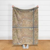 London vintage map, large (to be printed on 42" wide fabric)