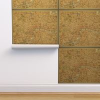 London vintage map, large (to be printed on 42" wide fabric)