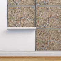 London vintage map, large (to be printed on 42" wide fabric)