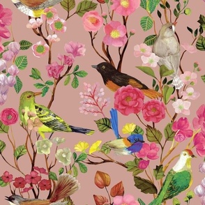 Birds and Blooms Chinoiserie {Rose}