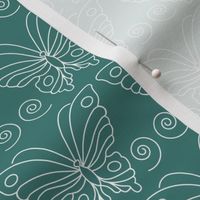 Butterfly-2 - white-lines on BLUEGREEN-175