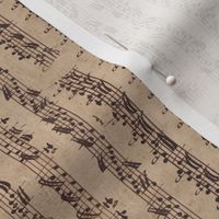 handwritten sheet music - Bach - small, sideways