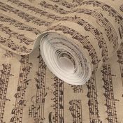 handwritten sheet music - Bach - small, sideways