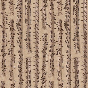 handwritten sheet music - Bach - small, sideways