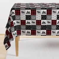 3" small scale - Little Man & You Will Move Mountains Quilt Top - buffalo plaid (90)