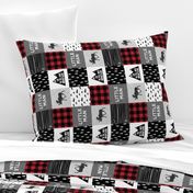 3" small scale - Little Man & You Will Move Mountains Quilt Top - buffalo plaid (90)