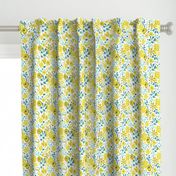 Darcy - Retro Floral - Mustard Yellow & Teal Regular Scale