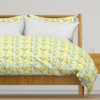 Darcy - Retro Floral - Mustard Yellow & Teal Regular Scale