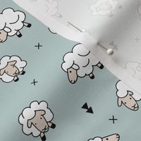 Wool and sleep adorable baby sheep sweet dreams soft blue