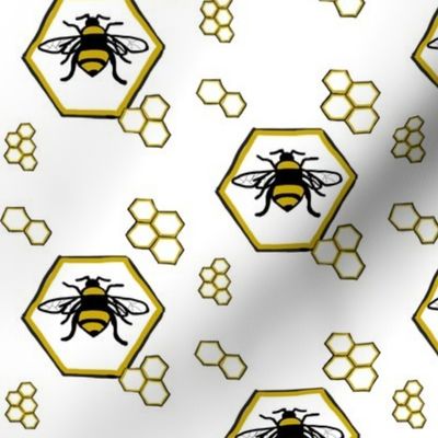 Bees in honeycombs