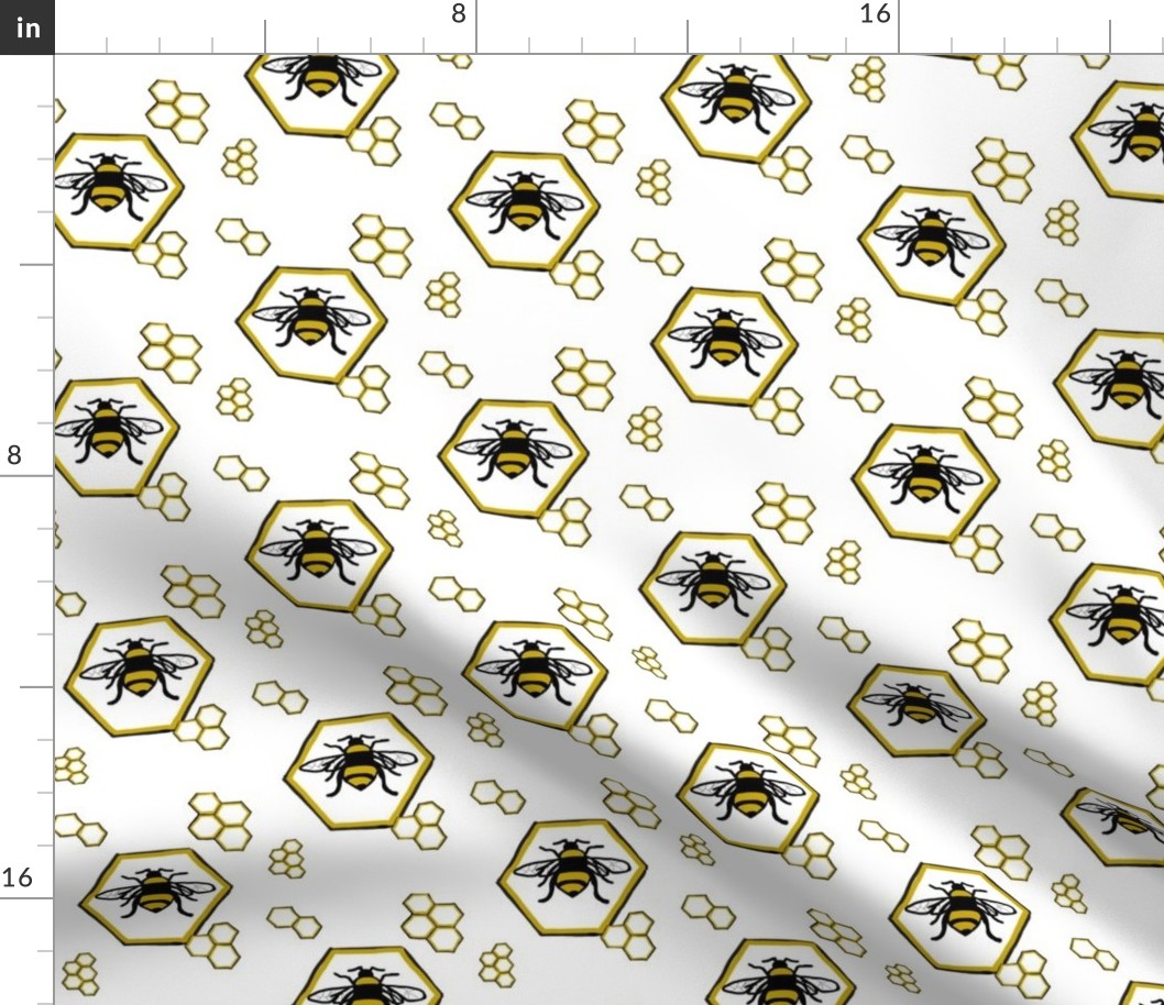 Bees in honeycombs