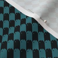 Fishy Houndstooth Black and Teal