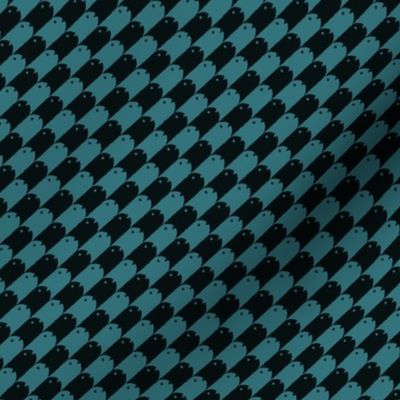 Fishy Houndstooth Black and Teal