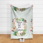 42"x54" / 1.5" Yards of Kona Cotton /  Fierce Quote / UPRIGHT