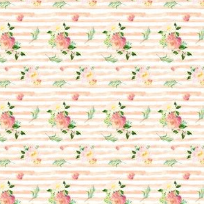MINI / Floral Flamingo Stripes / Peach / Free Falling