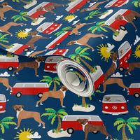 boxer  fabric boxer dogs fabric - navy