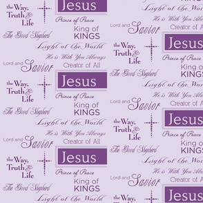 Names of Jesus on Lavender Purple