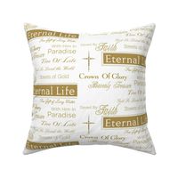 Eternal Life Words Christian Scripture Gold on White