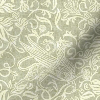 Griffon- sage green background