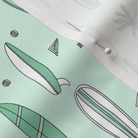 surfboard fabric // surf tropical summer design - mint