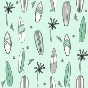 surfboard fabric // surf tropical summer design - mint