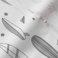 surfboard fabric // surf tropical summer design - grey