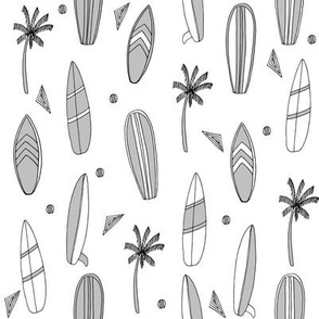 surfboard fabric // surf tropical summer design - grey