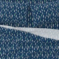 surfboard fabric // surf tropical summer design - navy and mint