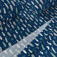 surfboard fabric // surf tropical summer design - navy and mint