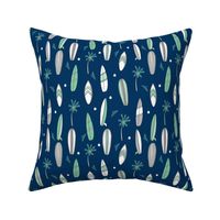 surfboard fabric // surf tropical summer design - navy and mint